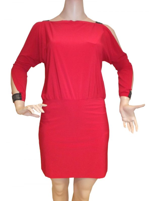 7708SK9 Kleid rot Gr 44-46