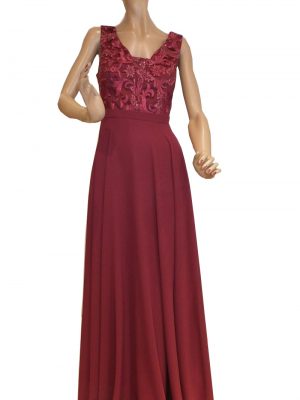 7720SK9 Abendkleid bordeaux Gr 40