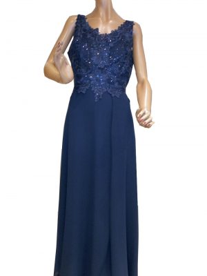 7722SK9 Abemdkleid blau Gr 40 u 42