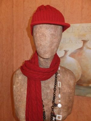 3784PK0 Set Mütze Schal rot