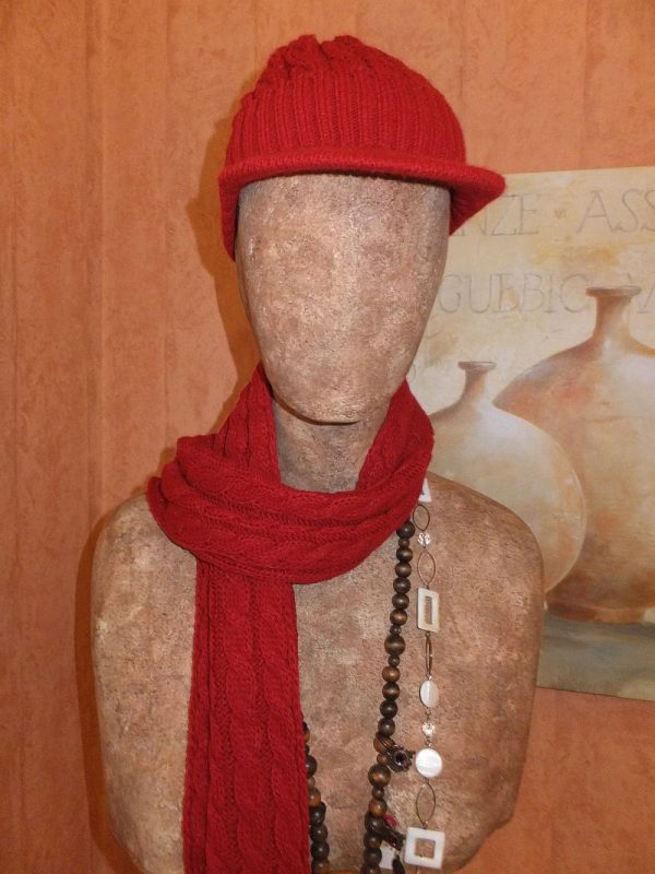 3784PK0 Set Mütze Schal rot