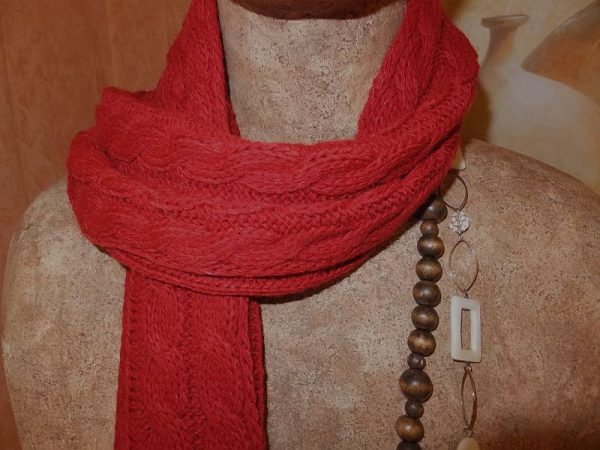 3784PK0 Set Mütze Schal rot
