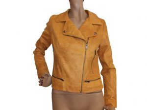 7964MJ9 Biker-Jacke ocker-gelb Gr 36