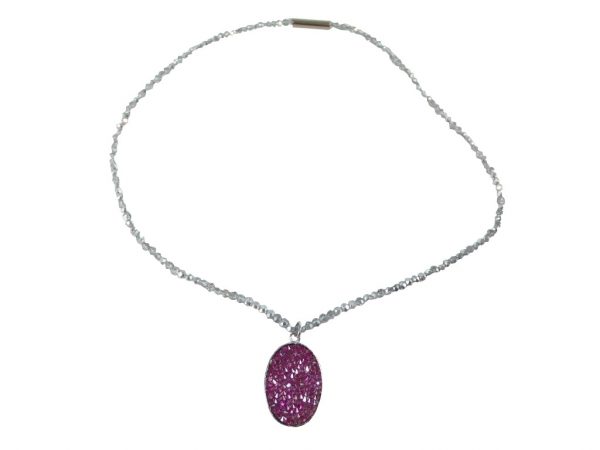 8123PH9 Halskette pink mit hochwertigen Glaskristallen