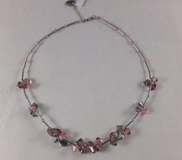 8162PH0 Halskette rose mit hochwertigen Glaskristallen