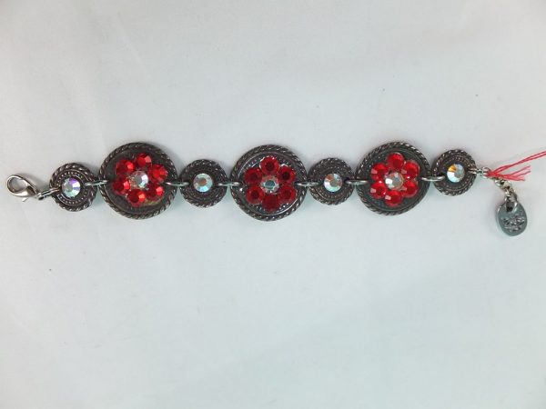 0372FA3rot  Armband mit hochwertigen Glaskristallen