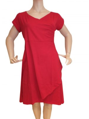 7409BK8rot Kleid Gr 48-50