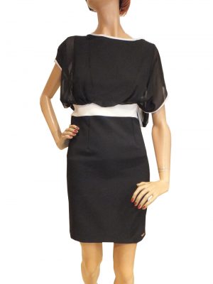 7511BK8Kleid schwarz-weiß Gr 38