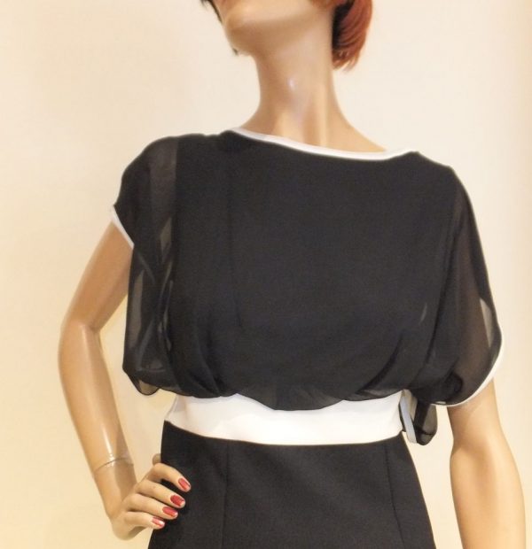 7511BK8Kleid schwarz-weiß Gr 38
