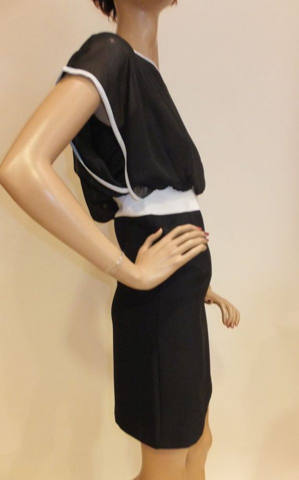 7511BK8Kleid schwarz-weiß Gr 38