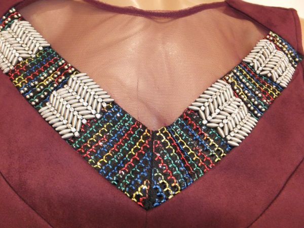 7518BK8 kleid bordeaux Gr 34 u 38
