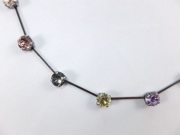 3025PH4A Halskette violett-gelb-rose-grau