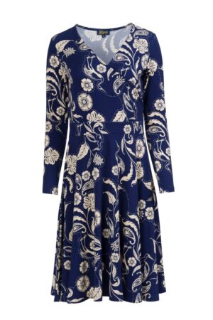 10012LK5 Lalamour Kleid blau-beige Gr 36 u 40