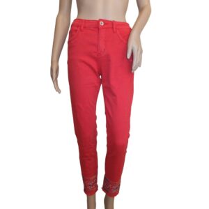 10020OJ5 Jeanshose rot Gr 36, 38, 40, 42 u 44 10020OJ5 Jeanshose rot Gr 36, 38, 40, 42 u 44