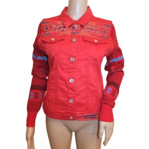 10019OJ5 Jeansjacke rot Gr 36, 38, 40, 42 u 44 10019OJ5 Jeansjacke rot Gr 36, 38, 40, 42 u 44
