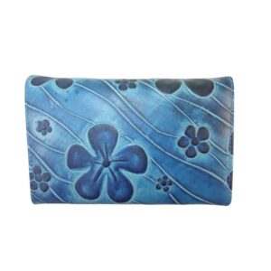 10039DG5A déqua G8 Geldbörse Unikat Blume blau