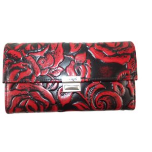 10041DG5B  große déqua G9 Unikat Geldbörse Rose rot-schwarz