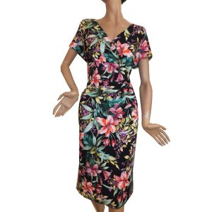 8793SK2 Swing Kleid schwarz-bunt Gr 48