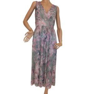 10066SK6 Maxi Swing Kleid grün-pink Gr 38, 40 u 42 10066SK6 Maxi Swing Kleid grün-pink Gr 38, 40 u 42