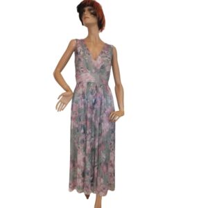 10066SK6 Maxi Swing Kleid grün-pink Gr 38, 40 u 42 10066SK6 Maxi Swing Kleid grün-pink Gr 38, 40 u 42