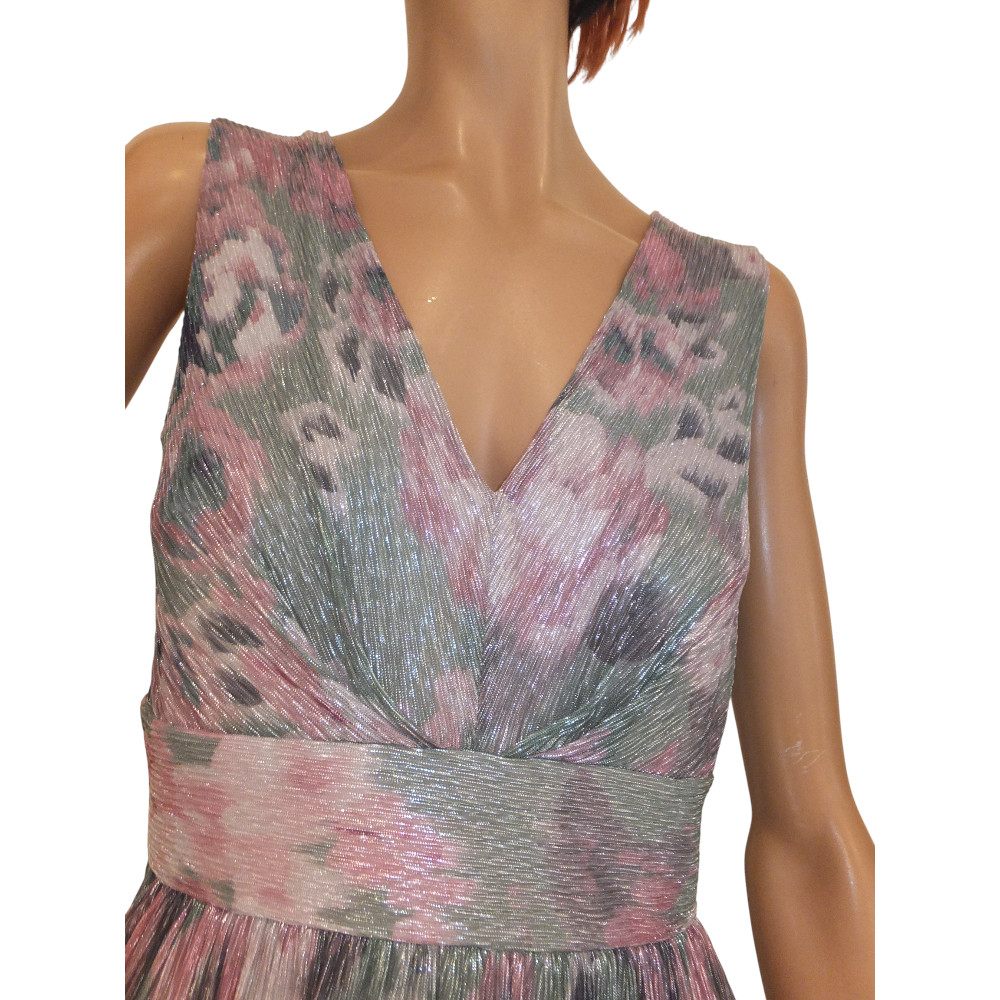 10066SK6 Maxi Swing Kleid grün-pink Gr 38, 40 u 42 10066SK6 Maxi Swing Kleid grün-pink Gr 38, 40 u 42