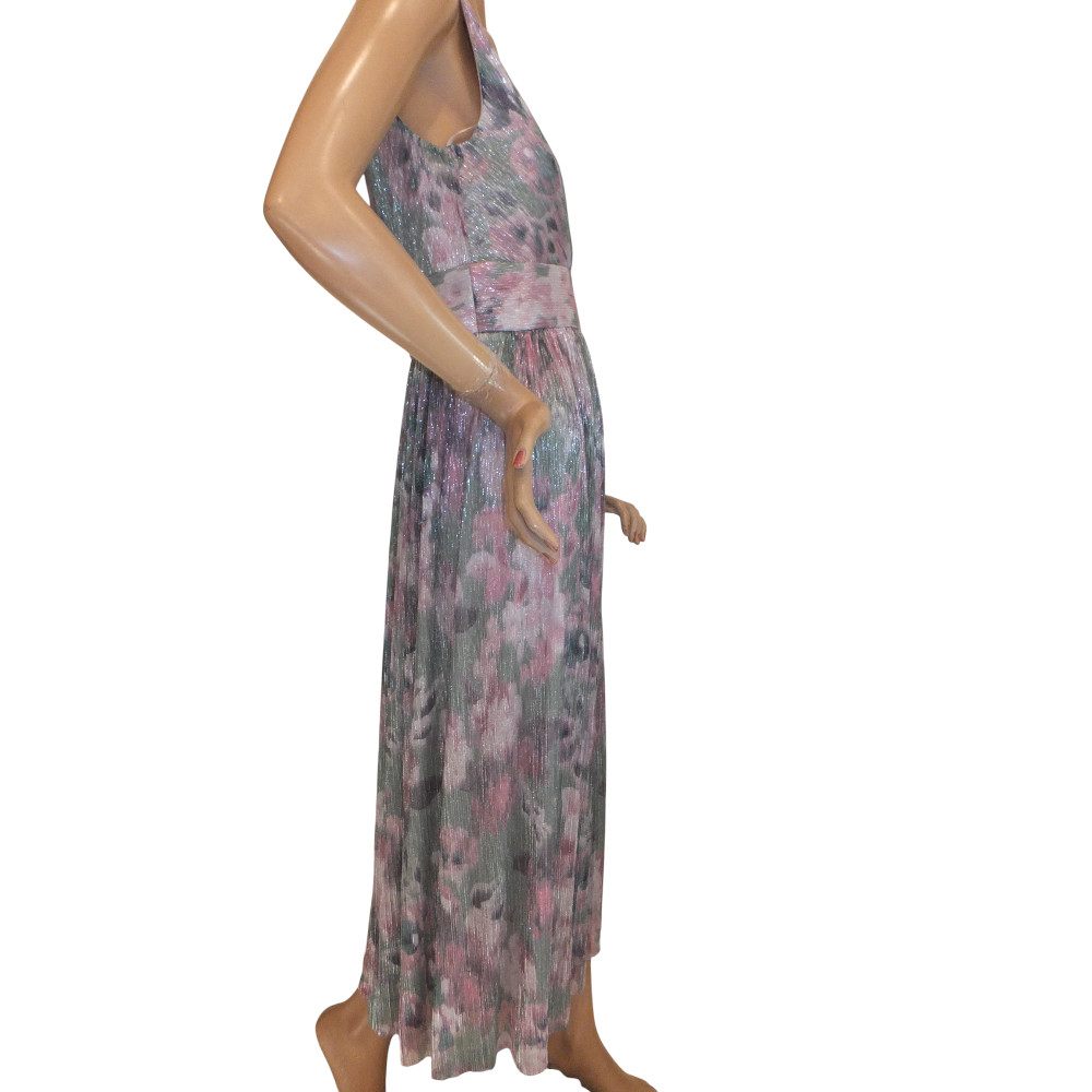 10066SK6 Maxi Swing Kleid grün-pink Gr 38, 40 u 42 10066SK6 Maxi Swing Kleid grün-pink Gr 38, 40 u 42