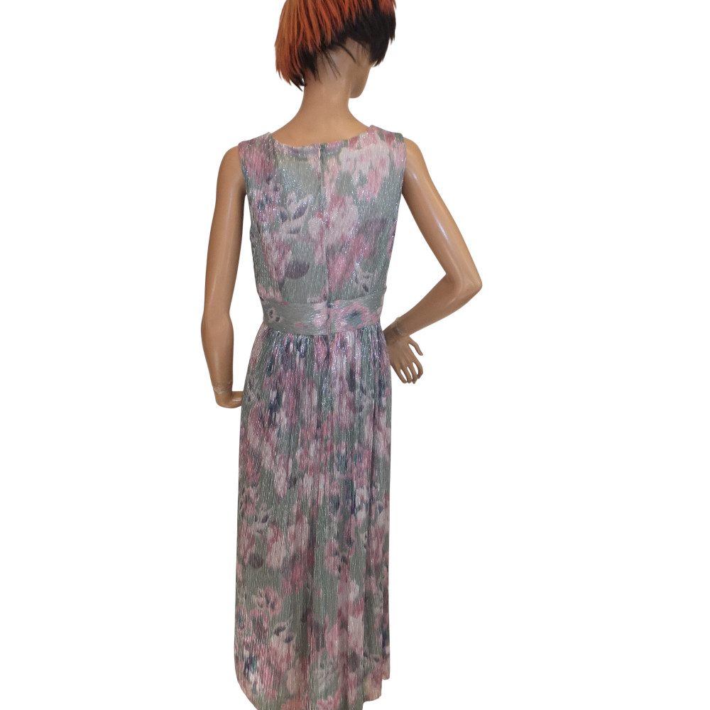 10066SK6 Maxi Swing Kleid grün-pink Gr 38, 40 u 42 10066SK6 Maxi Swing Kleid grün-pink Gr 38, 40 u 42