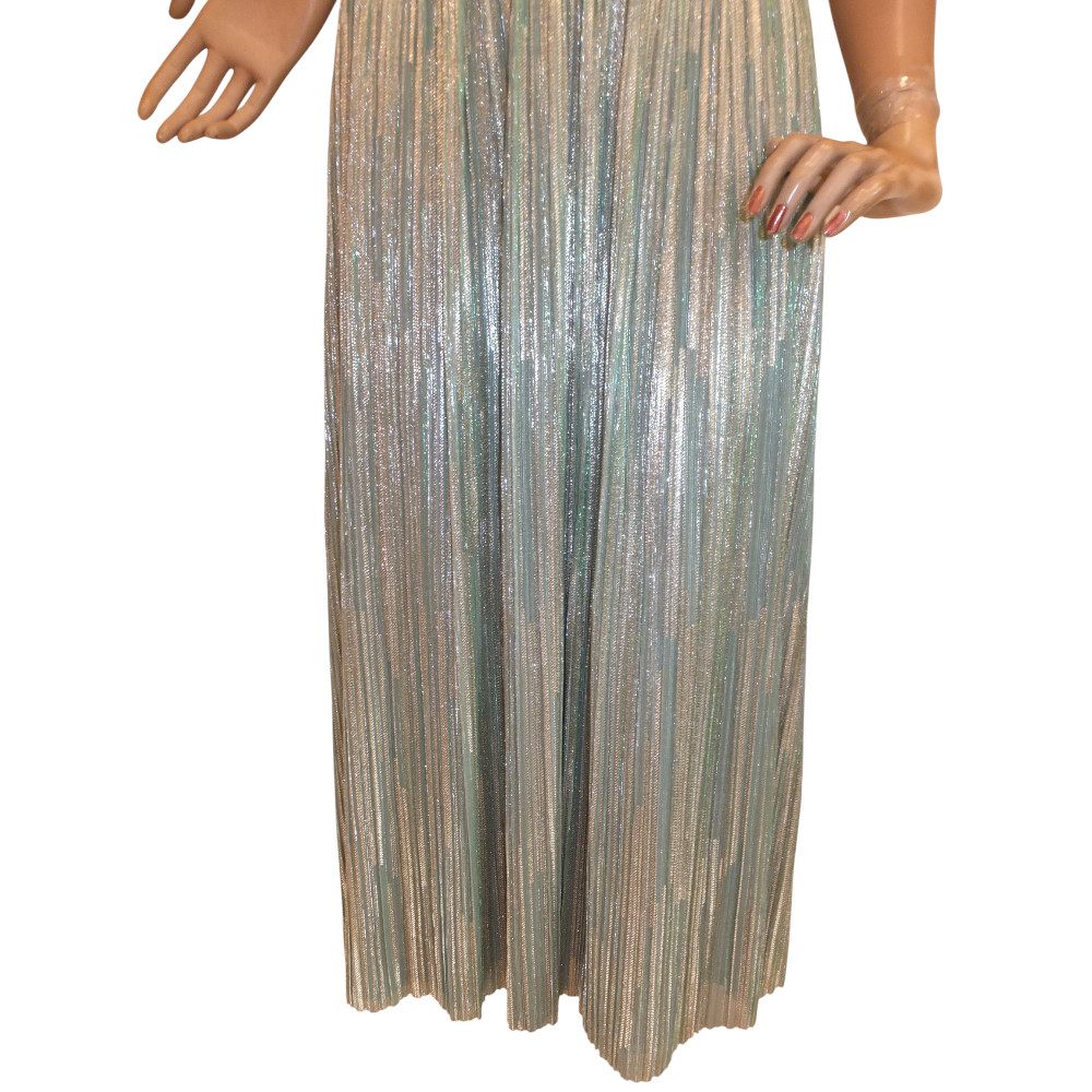 10067SK6 Maxi Swing Kleid grün-gold Gr 36, 38 u 42 10067SK6 Maxi Swing Kleid grün-gold Gr 36, 38 u 42