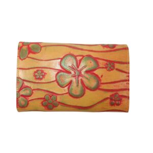 10080DG6B déqua G8 Geldbörse Unikat Blume orange-rot-grün