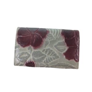 10080DG6C déqua G8 Geldbörse Unikat Blume grau-dunkelrot