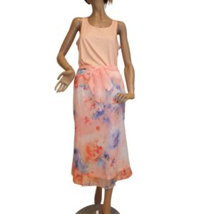 10071MR6 leichter Sommer-Rock orange-pastell Gr 36, 38, 40 u 42