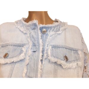 10087CJ6 Jeansjacke mit Spitze Gr 40/42