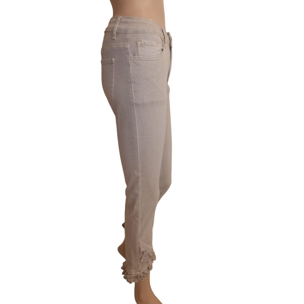 10091OJ6 verzierte Jeanshose taupe Gr 36, 38, 40 u 42 10091OJ6 verzierte Jeanshose taupe Gr 36, 38, 40 u 42