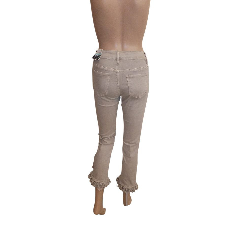 10091OJ6 verzierte Jeanshose taupe Gr 36, 38, 40 u 42 10091OJ6 verzierte Jeanshose taupe Gr 36, 38, 40 u 42