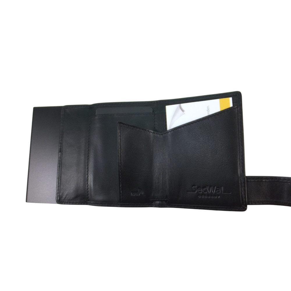 10097OK6 SecWal Leder Kartenetui-Geldbörse Leder schwarz-gelb 10097OK6 SecWal Leder Kartenetui-Geldbörse Leder schwarz-gelb