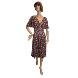 10110LK6 Lalamour Kleid blau-bunt Gr 36, 38 u 40 10110LK6 Lalamour Kleid blau-bunt Gr 36, 38 u 40