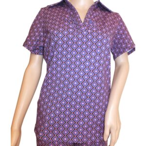 10119LT6 Lalamour Tshirt blau-rose Gr 40 u 42