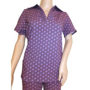 10119LT6 Lalamour Tshirt blau-rose Gr 40 u 42