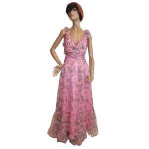 10127SK6 Swing Rüschen-Abendkleid pink-rose Gr 34, 38 u 42
