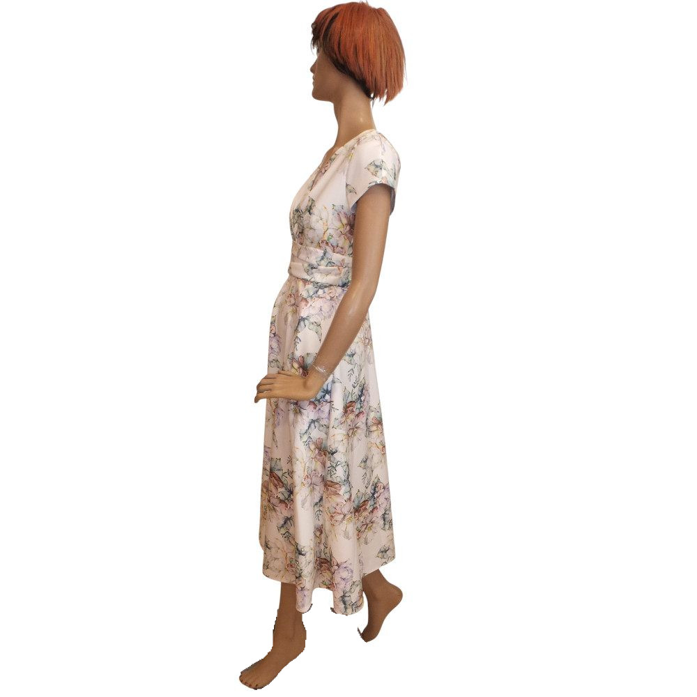 10133SK6 Swing Maxi Kleid creme-bunt Gr 36 u 38 10133SK6 Swing Maxi Kleid creme-bunt Gr 36 u 38