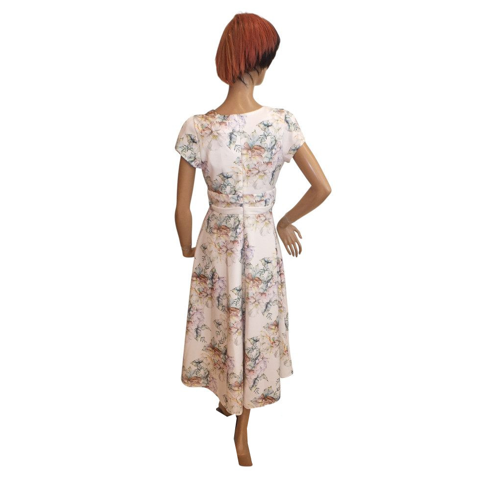 10133SK6 Swing Maxi Kleid creme-bunt Gr 36 u 38 10133SK6 Swing Maxi Kleid creme-bunt Gr 36 u 38
