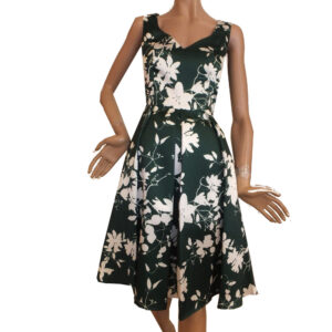8867SK2 Swing Kleid grün-weiß Gr 36