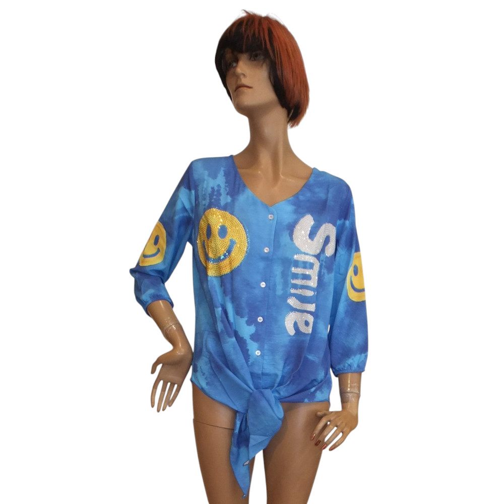 10137MB6 Missy Smile Bluse blau Gr 36, 38 u 42 10137MB6 Missy Smile Bluse blau Gr 36, 38 u 42
