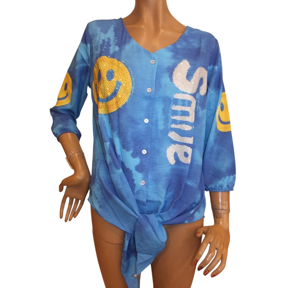 10137MB6 Missy Smile Bluse blau Gr 36, 38 u 42 10137MB6 Missy Smile Bluse blau Gr 36, 38 u 42