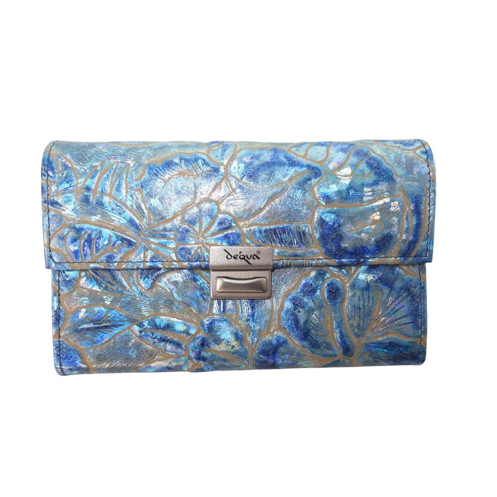 10138DG6 déqua G8 Geldbörse Unikat Blume metallic hellblau 10138DG6 déqua G8 Geldbörse Unikat Blume metallic hellblau