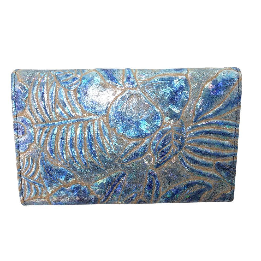 10138DG6 déqua G8 Geldbörse Unikat Blume metallic hellblau 10138DG6 déqua G8 Geldbörse Unikat Blume metallic hellblau