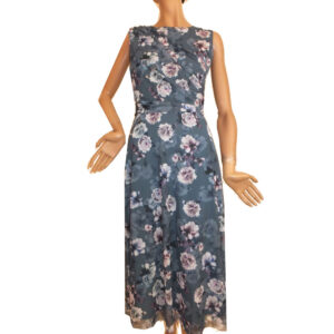 9038SK3 Swing Kleid blaue Blumen Gr 38