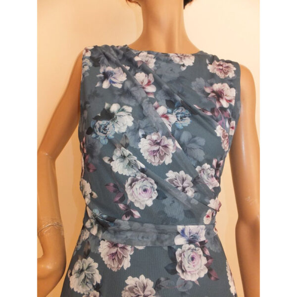 9038SK3 Swing Kleid blaue Blumen Gr 38