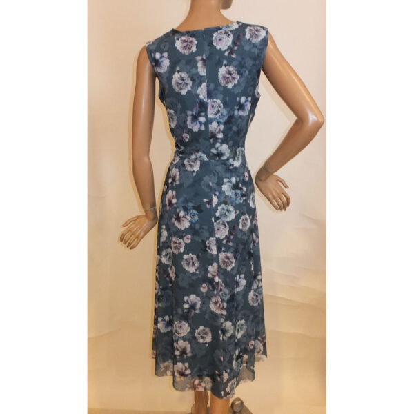 9038SK3 Swing Kleid blaue Blumen Gr 38