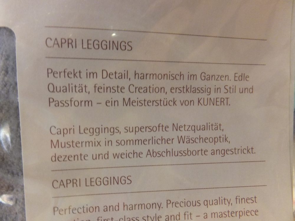 02 Kunert Strumpfhose Legging knielang grau Gr 38-40 02 Kunert Strumpfhose Legging knielang grau Gr 38-40